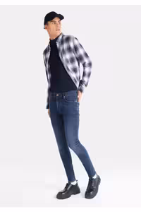 شلوار آبی مردانه 040 Alex Super Slim Fit کم کمر تیره Colin’s