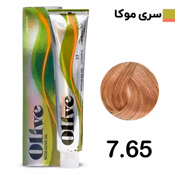 رنگ مو الیو بلوند متوسط تنباکویی olive شماره 7.65
