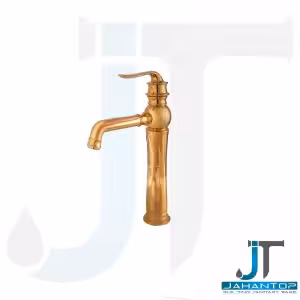 شیر روشویی اهرمی بلند طلایی آریانا (مدل بامبو)