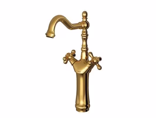 شیر روشویی پایه بلند مدل باروک پلاس طلا