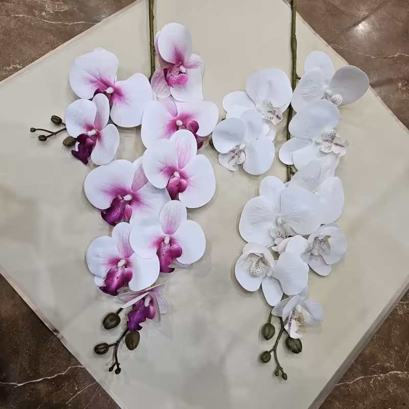 گل مصنوعی ارکیده 9 گل لمسی وارداتی دو بازو(عالیجناب) | amazonchi