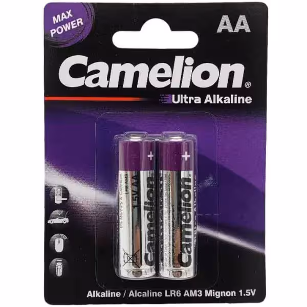 باتری قلمی آلکالاین اولترا کملیون مدل LR6-BP2 camelion