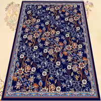 گلیم فرش ماشینی کاشان طرح پیچک سرمه ای 12متری(هزینه ارسال باخریداروپس کرایه میباشد)