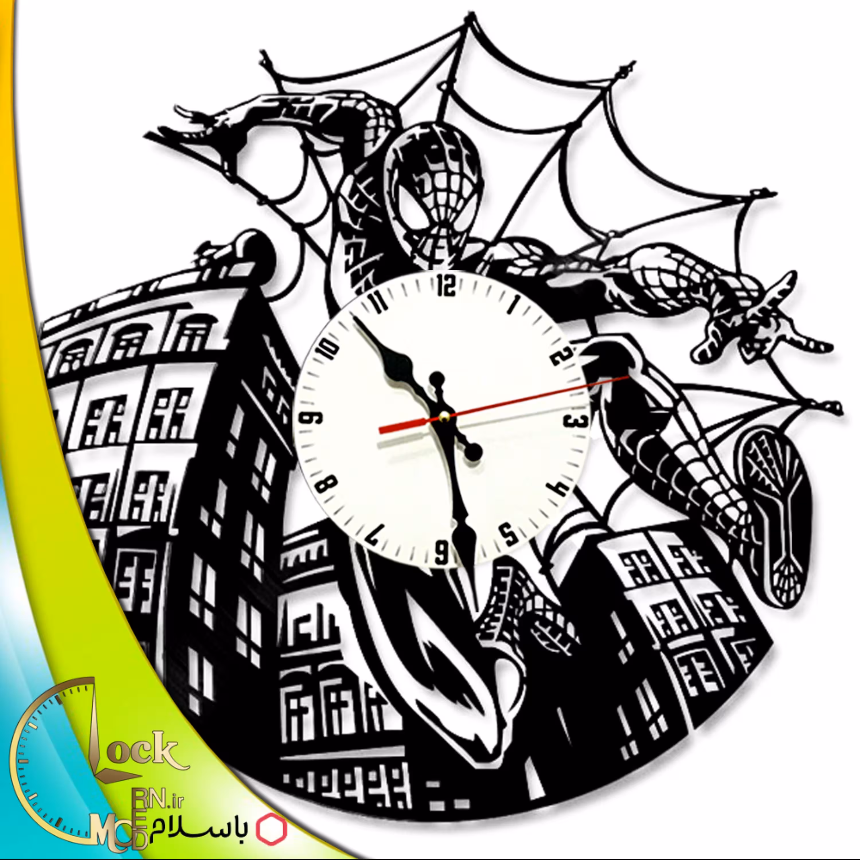 ساعت دیواری طرح مرد عنکبوتی کد 561