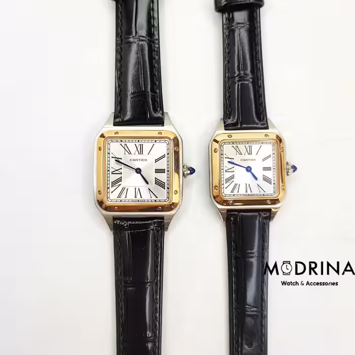 ساعت ست کارتیه دومونت سیلور رزگلد