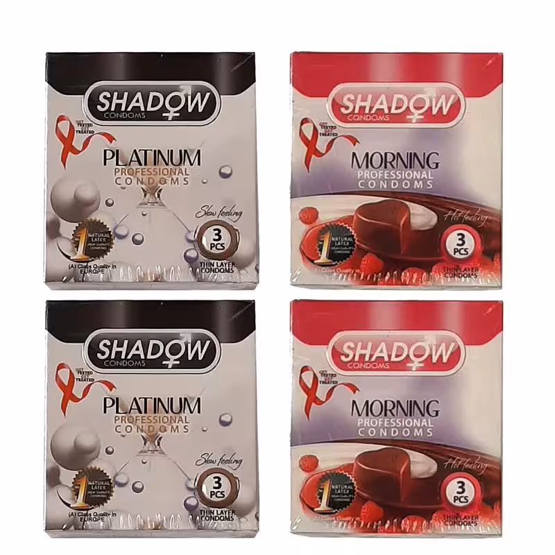 کاندوم شادو مدل platinum مجموعه 2 عددی به همراه کاندوم مدل morning مجموعه 2 عددی