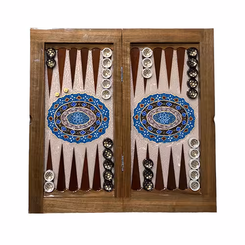 تخته نرد چوب آکاژو نقاشی تذهیب