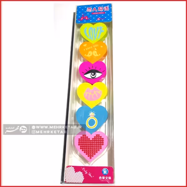 پاکن فانتزی بسته 6 عددی طرح قلب