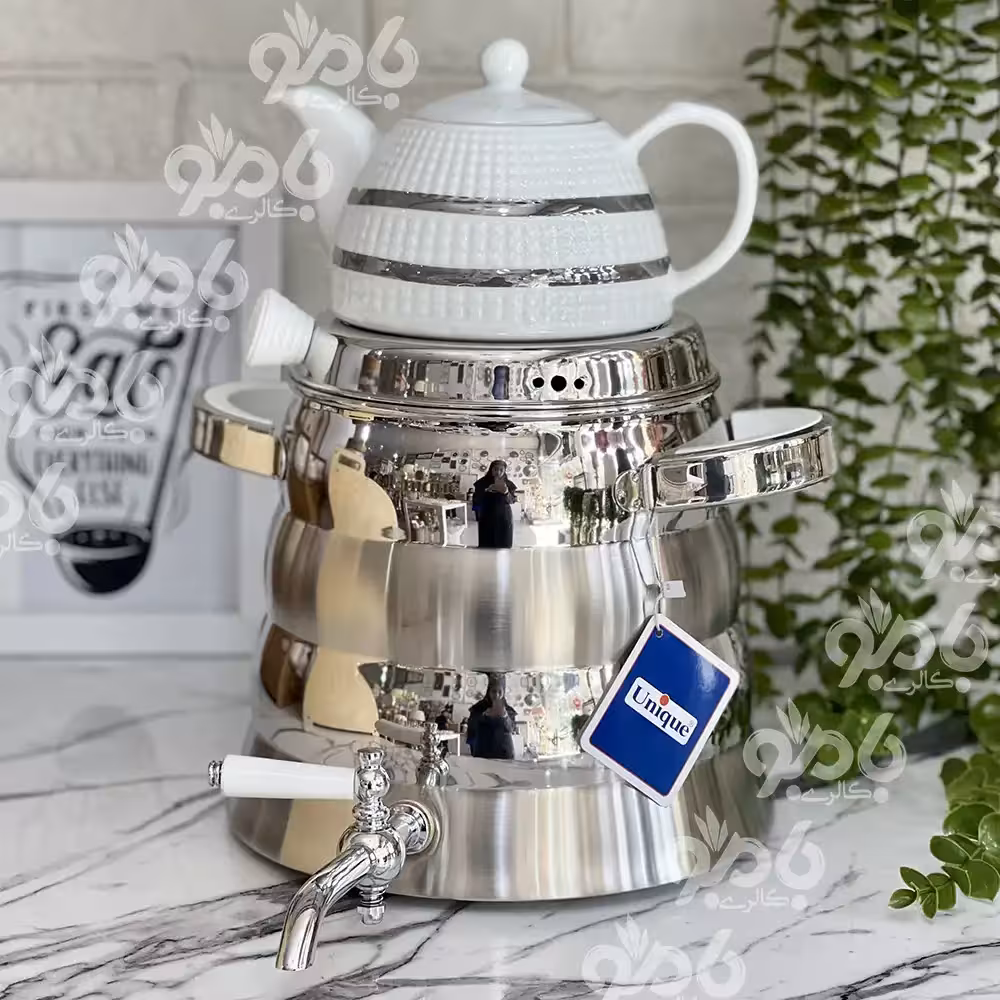 ست کتری و قوری استیل 5.5 لیتر شیردار یونیک 7248