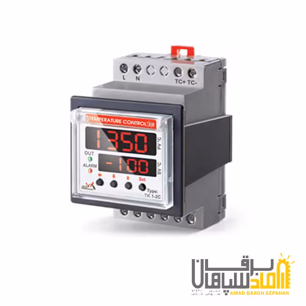 ترموکنترلر (ترموستات) -100 تا  1350 با سنسور K دو رله ای در قالب 3 مینیاتور مدل TK1-2C برنا الکتریک