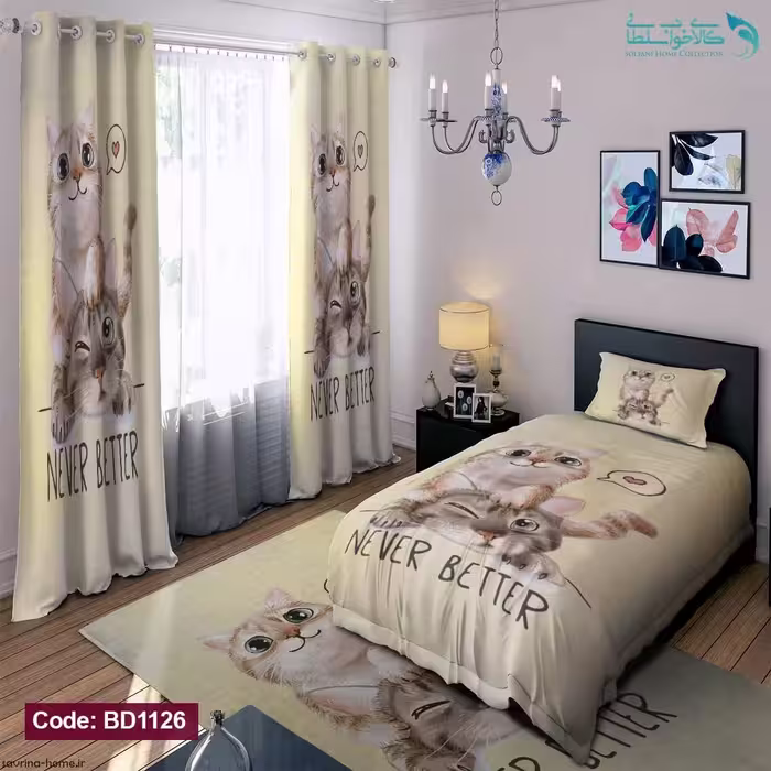 روتختی طرح گربه یکنفره کد BD1126