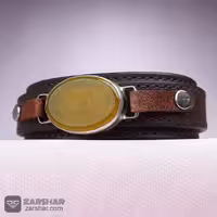 دستبند چرم و نقره شرف الشمس حکاکی 16 سوره