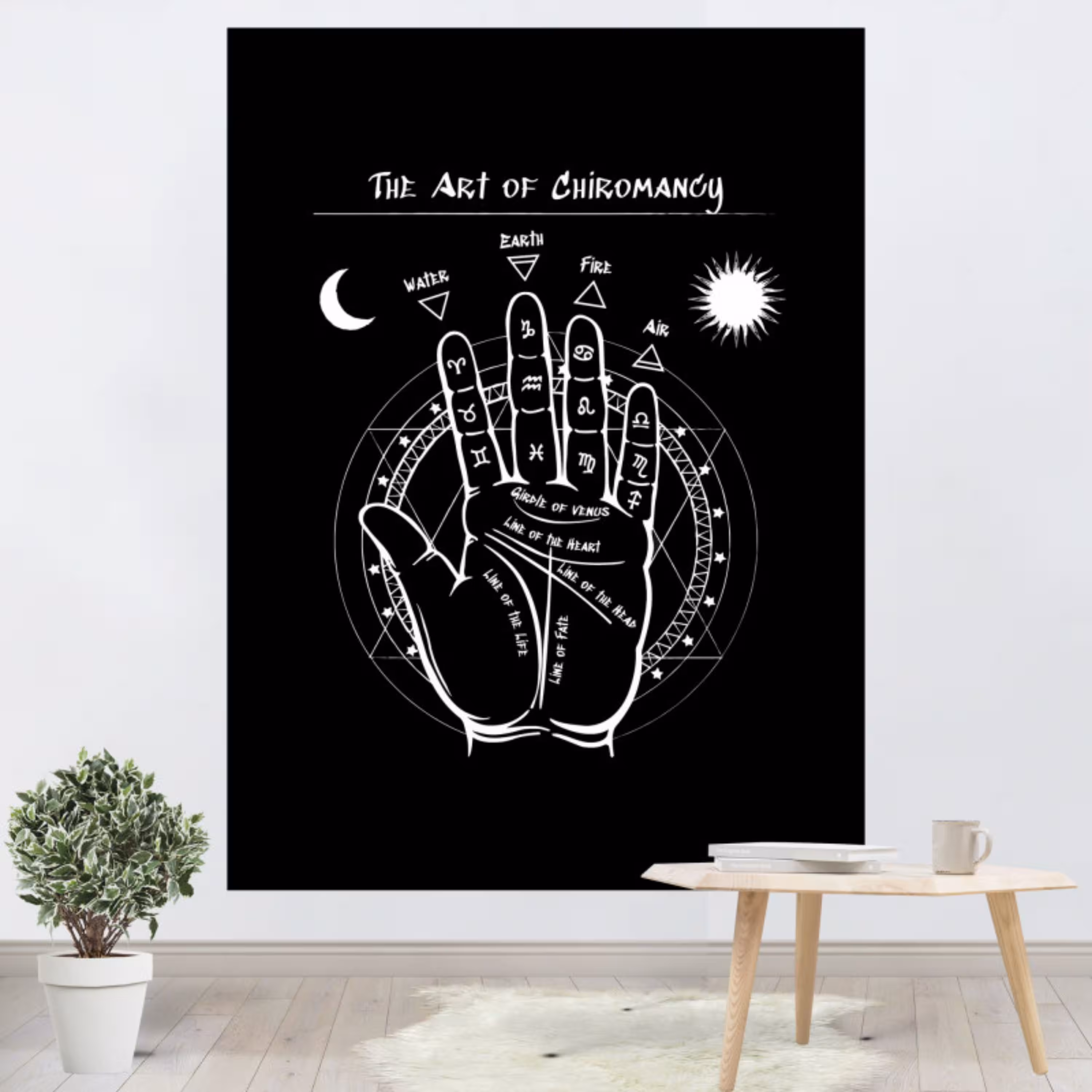 پوستر پارچه ای طرح تپستری عناصر چهارگانه کد 037