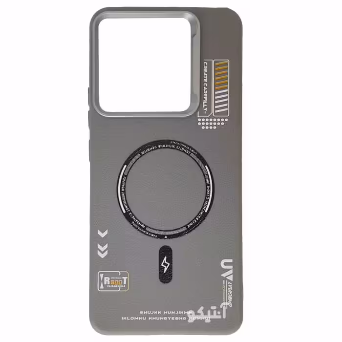 قاب TPU لنز متال طرح مگ سیف مناسب برای Xiaomi Note14-4G-رنگ طوسی