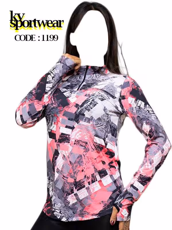 تیشرت نیم زیپ فینگردار ورزشی زنانه NIKE کد 010