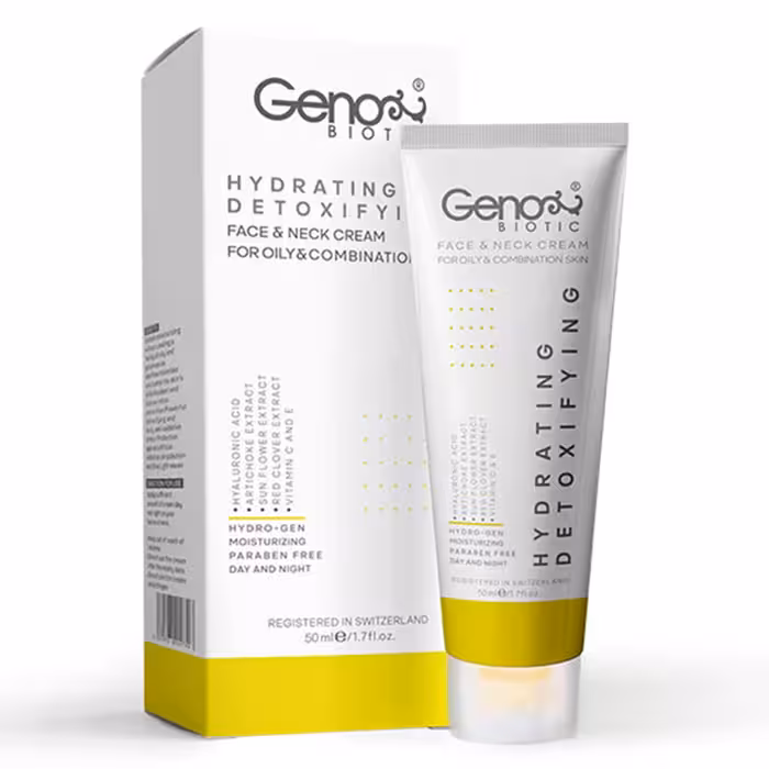 کرم رطوبت رسان صورت و گردن پوست چرب و مختلط ژنوبایوتیک 50 میلی لیتر