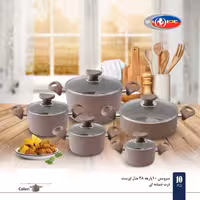 سرویس 10 پارچه درب شیشه‌ای گرانیتی تاوا مدل اورست