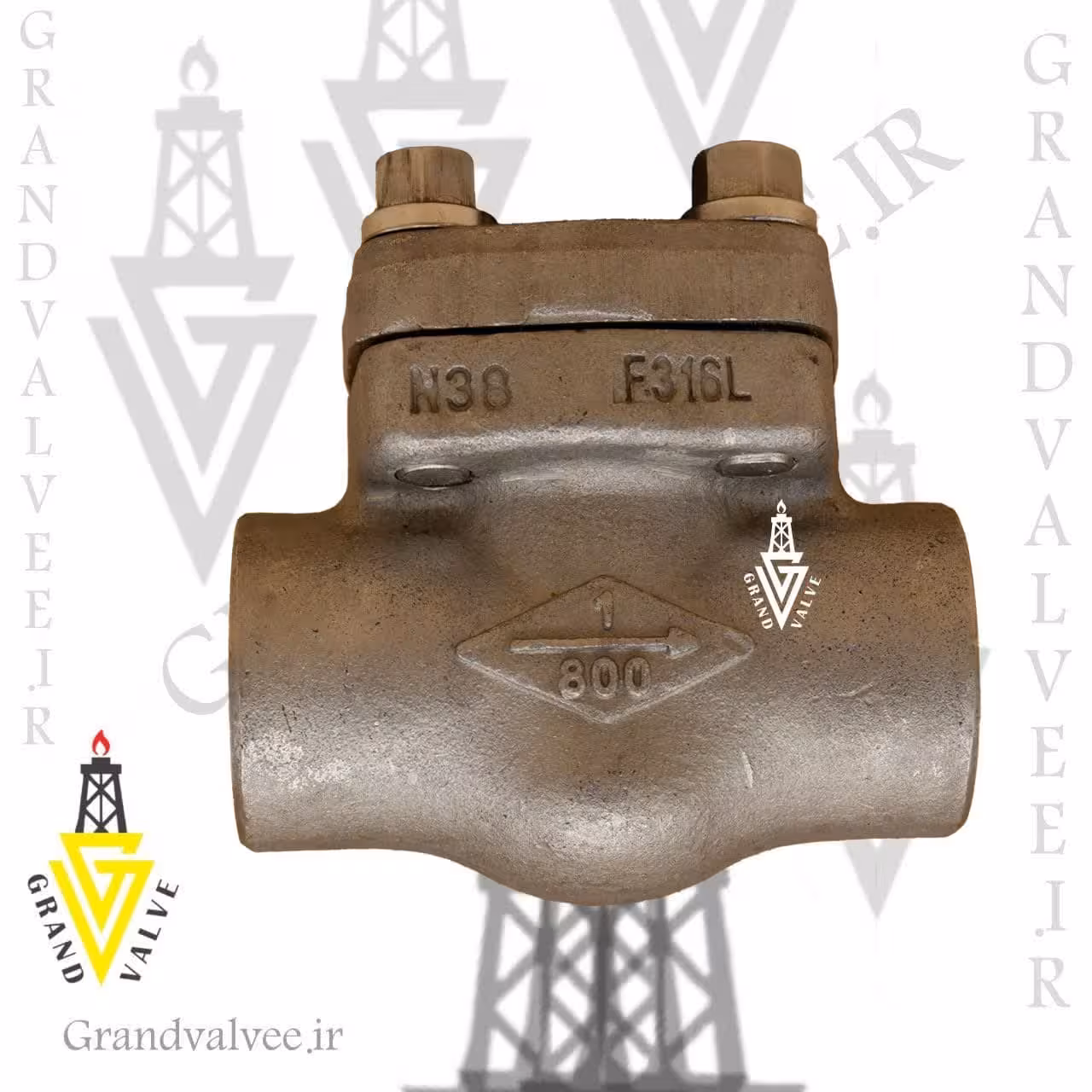 شیر یکطرفه دریچه ای &quot;3/4 اینچ کلاس 800 استنلس استیل جوشی