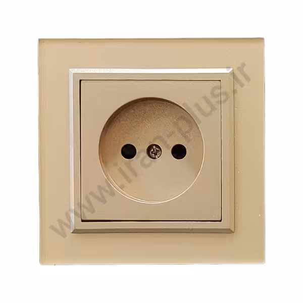 پریز برق ساده محافظ دار مدل برلیان پلکسی بژ