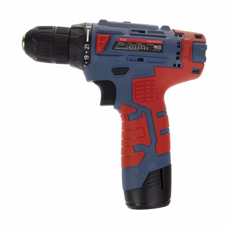 دریل و پیچ گوشتی شارژی 12 ولت پی ام مدل PM-CE1 (دو باتری)