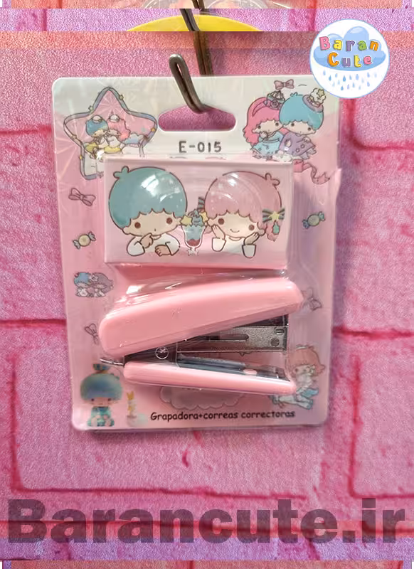 ست منگنه فانتزی صورتی به همراه سوزن منگنه