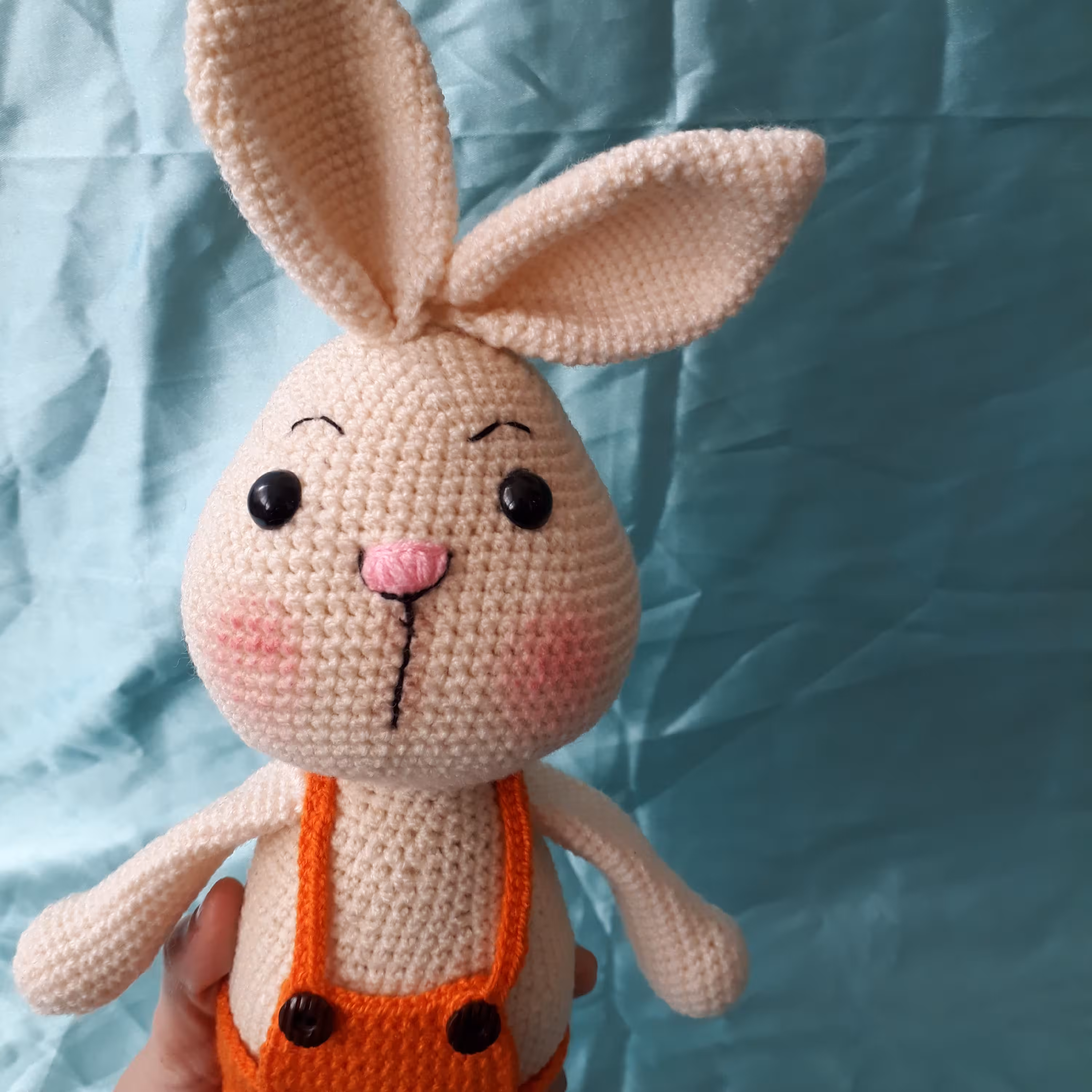 عروسک دست بافت آقا خرگوش 34سانت