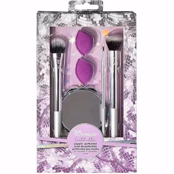 ست براش و پد ریل تکنیک به همراه آینه Real techniques