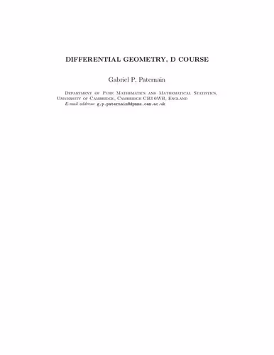 خرید و دانلود نسخه کامل کتاب Differential Geometry, D Course