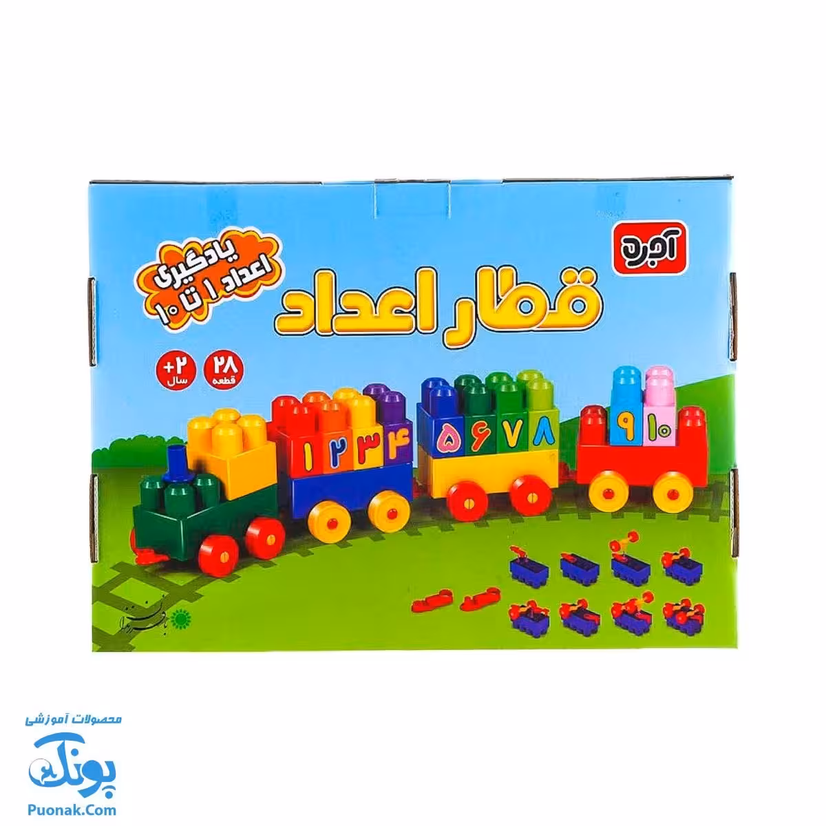 بازی ساختنی آجره قطار اعداد مدل با فرزندان