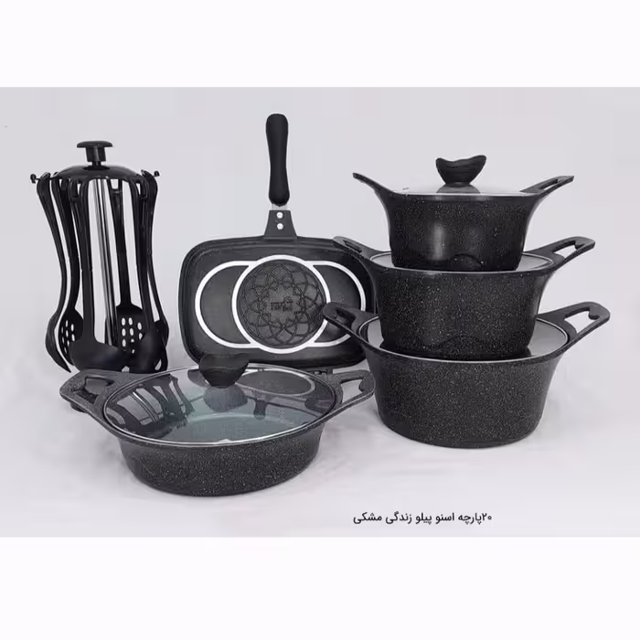 سرویس20 پارچه گرانیتی پیلو مدل لایف رنگ مشکی