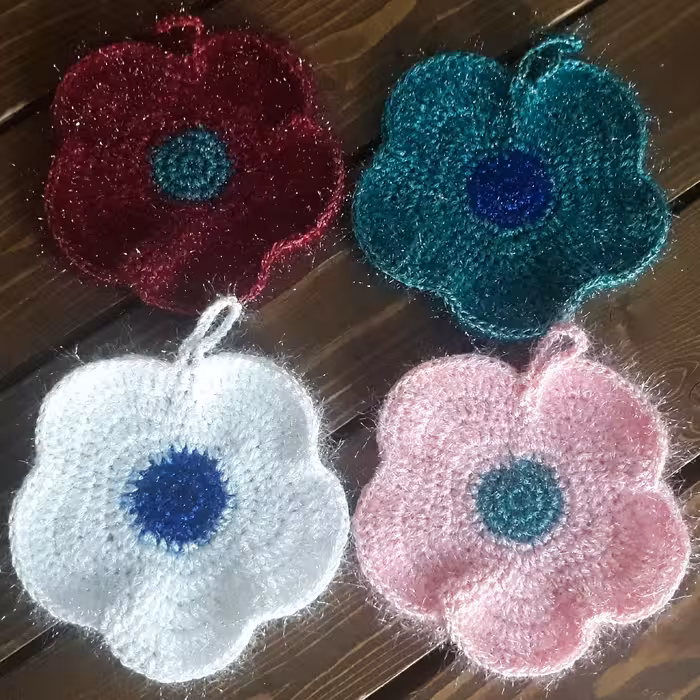 اسکاچ سوزنی دست بافت تک لایه طرح گل 