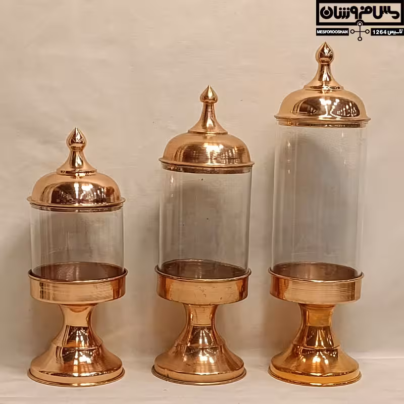 بانکه مس و شیشه پایه دار نانو سایز 2 مدل ترنج