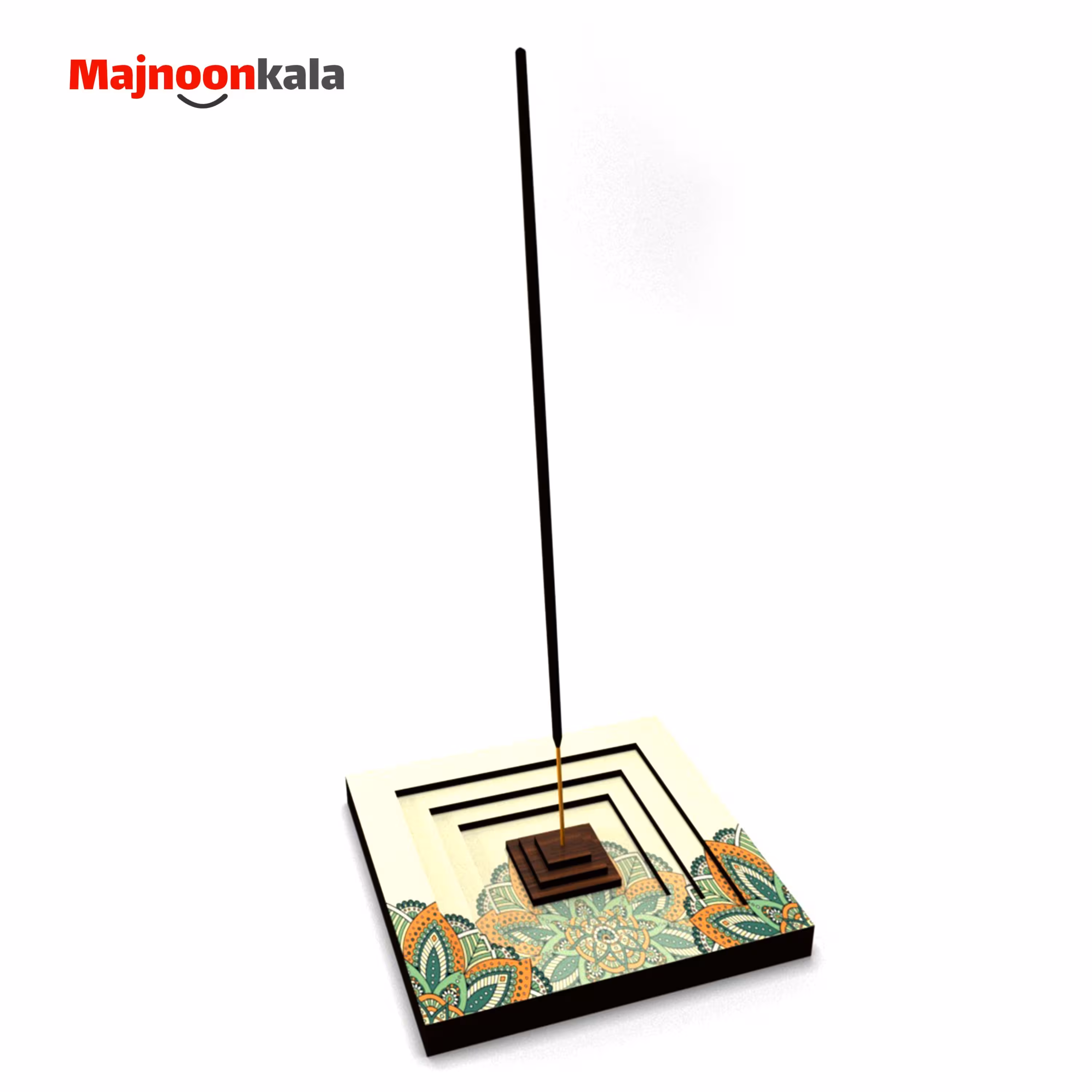 جای عود چوبی لیزری همراه با طرح چاپی مدل 013