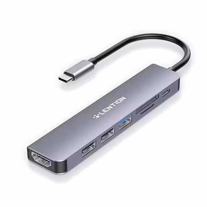 هاب 7 پورت تایپ سی لنشن مدل LENTION CB-CE18