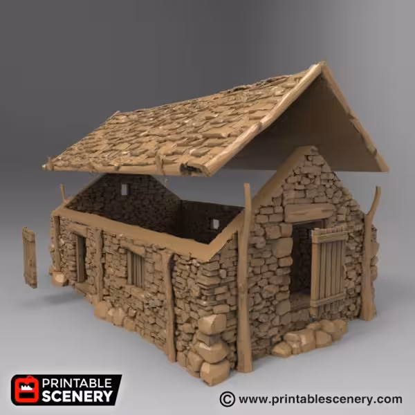 مدل سه بعدی ماکت کلبه سنگی (stl)