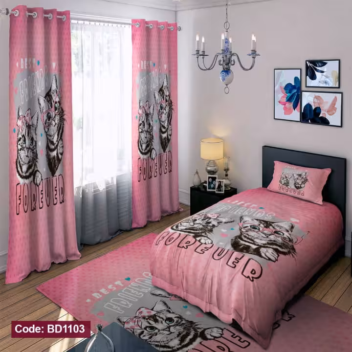 روتختی طرح گربه صورتی کد BD1103