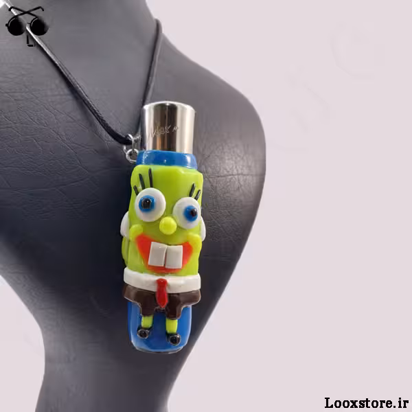 فندک گردنبندی فانتزی طرح باب اسفنجی   جاکلیدی