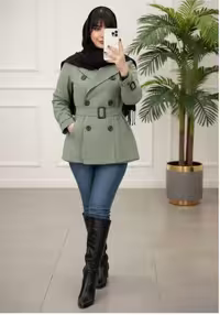 مانتو بارانی زنانه اسپرت کتان تی سی