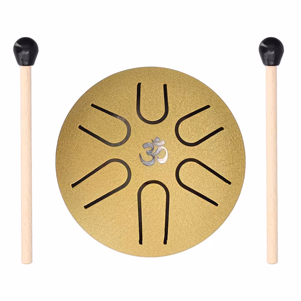 تانگ درام Tongue Drum سایز 3 اینچ 6 نت رنگ طلایی