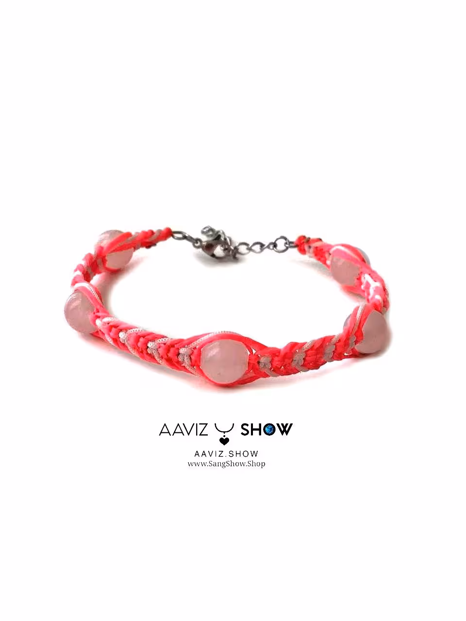 دستبند عشق رزکوارتز نمونه اصل و معدنی بافت ویژه و خاص D118