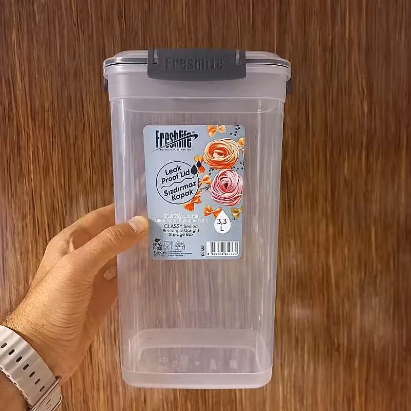 بانکه مستطیلی ضدنشتی فرش لایف 3300 میلی لیتر مدل Classy کد D-457