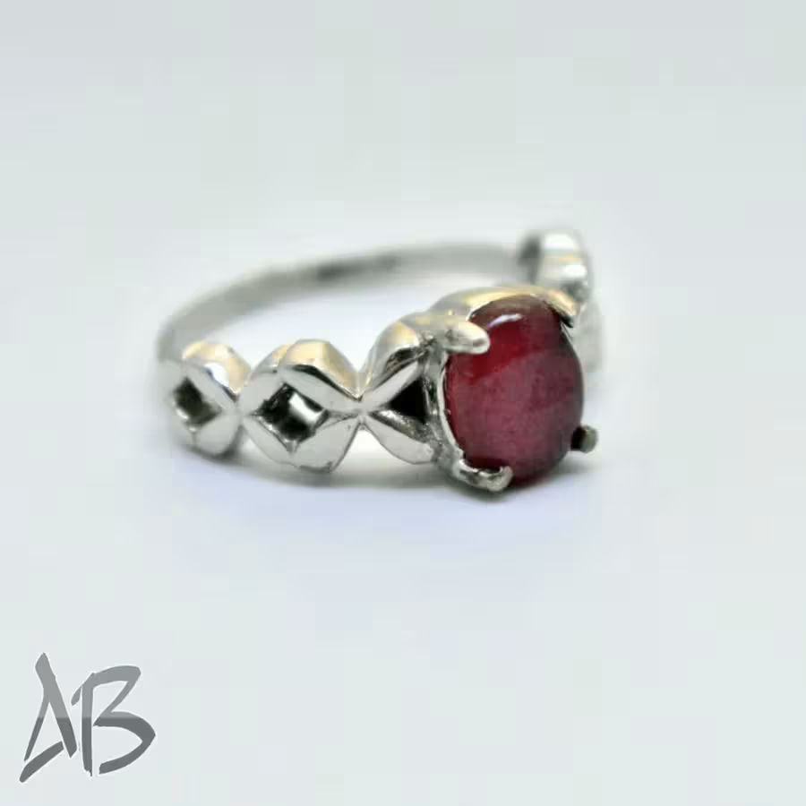 انگشتر نقره زنانه یاقوت صورتی آفریقایی اصل و معدنی عیار 925 آقابزرگ کد 352