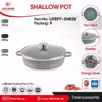 تابه دو دسته گرانیتی life smile p7 shr28