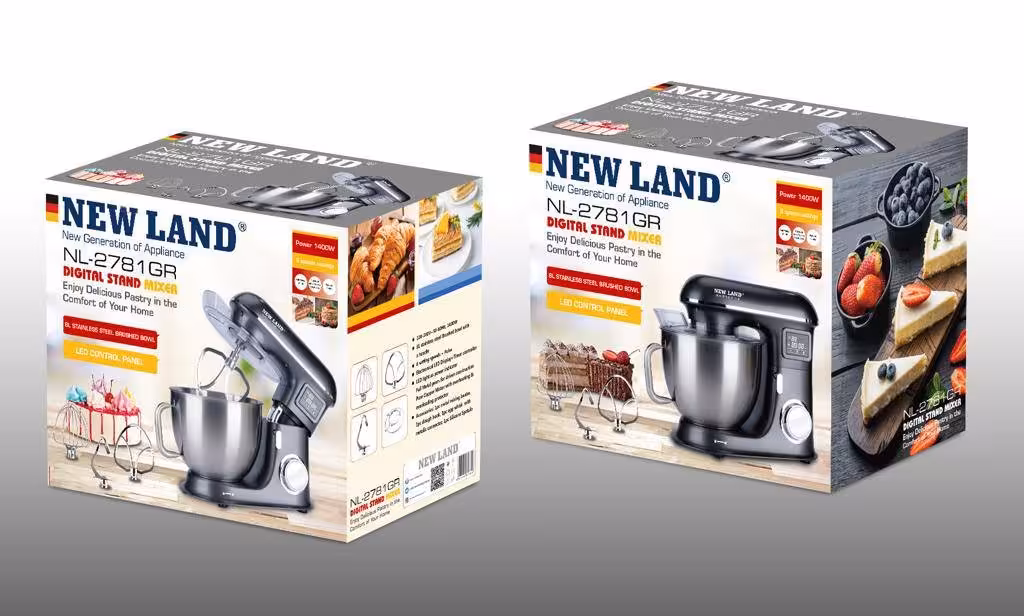 همزن صنعتی 8 لیتری کلید لمسی نیولند مدل industrial mixer NEWLAND NL-2781GR