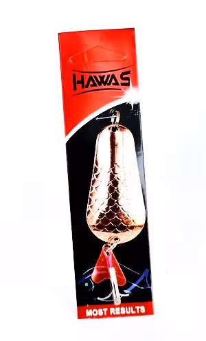 قاشقک ماهیگیری دوبل مسی نقره ای 28 گرمی hawas