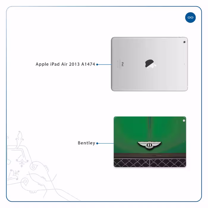 برچسب پوششی ماهوت مدل Bentley مناسب برای تبلت اپل iPad Air 2013 A1474