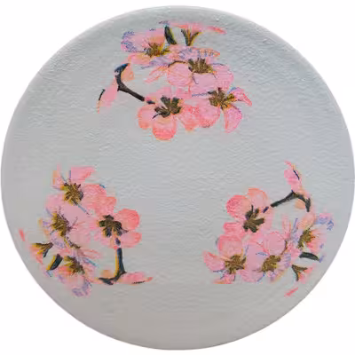 بشقاب دیوارکوب سفالی مدل فلامینگو و گلها مجموعه 3 عددی