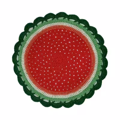 زیربشقابی بافتنی مدل هندوانه کد 2