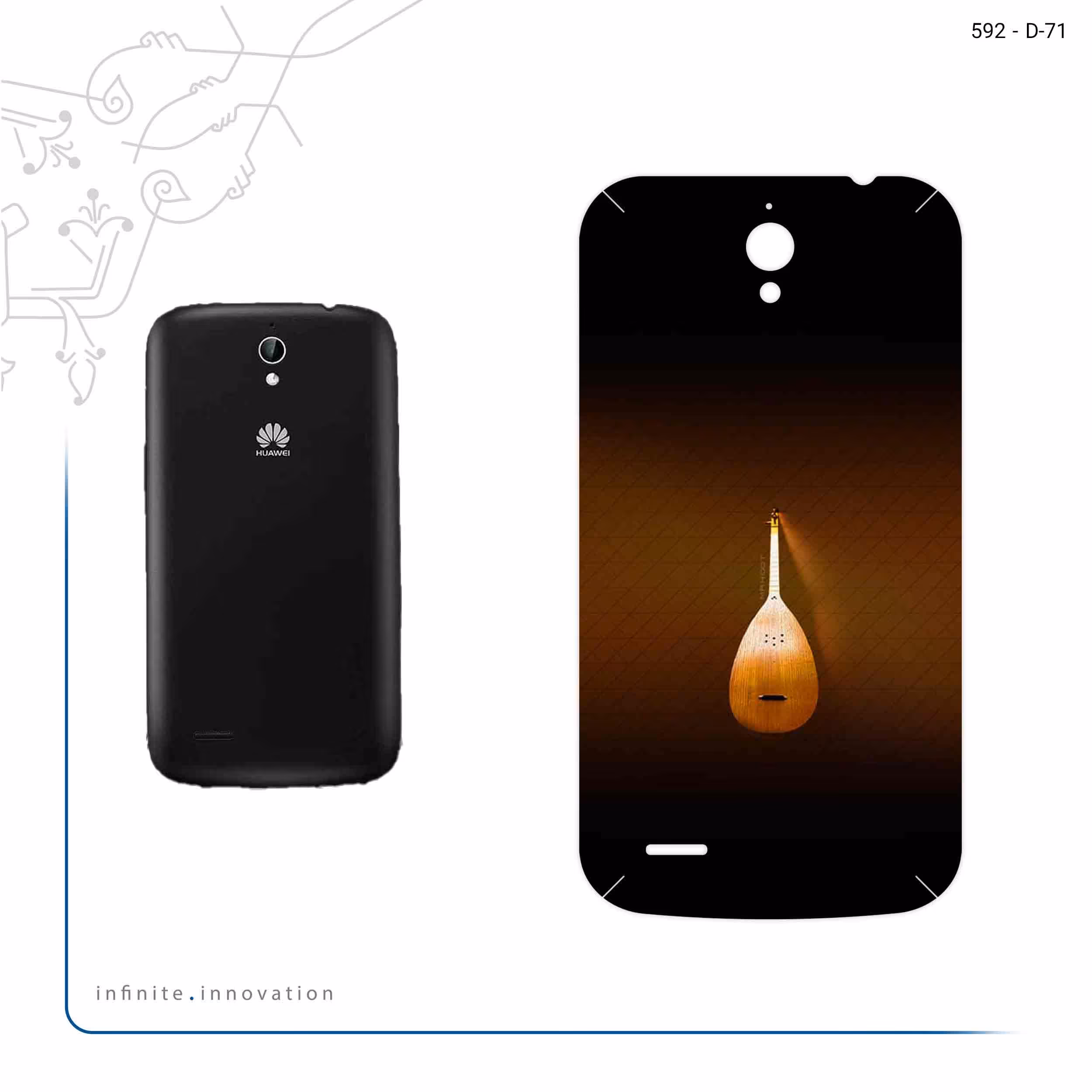 برچسب پوششی ماهوت مدل tambour مناسب برای گوشی موبایل هوآوی Ascend G610