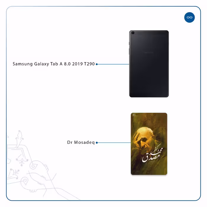 برچسب پوششی ماهوت مدل Dr-Mosadeq مناسب برای تبلت سامسونگ Galaxy Tab A 8.0 2019 T290